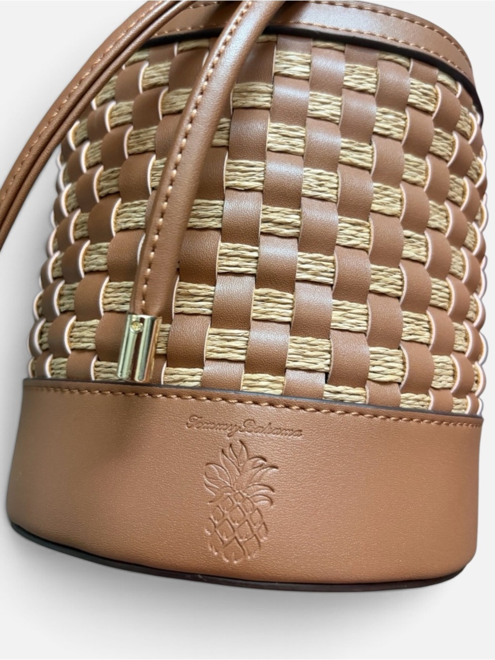 NEW Tommy Bahama 2026 Cinch Drawstring Mini Bucket Satchel Crossbody Bag NWT - Picture 3 of 13